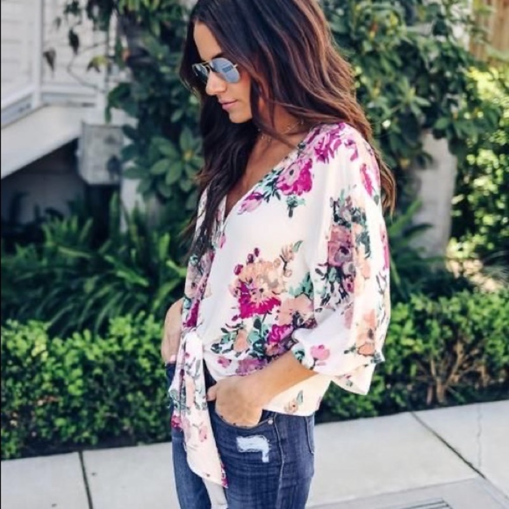 FINAL $ - Vici Ivory Terrace Garden Tie Top